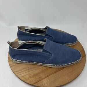 Castaner Shoes Men 12 Espadrille Slip On Blue Canvas Summer Casual Travel Preppy